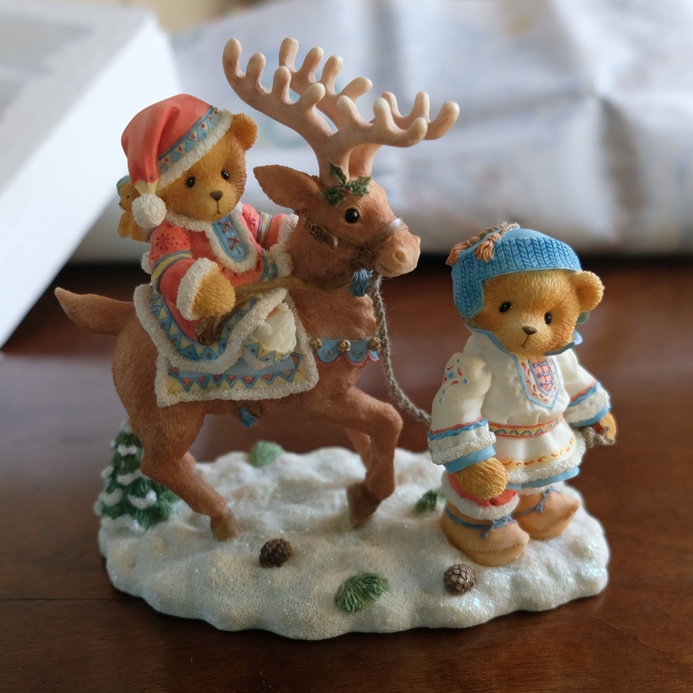 Cherished Teddies Vintage Sven & Liv Boy and Girl with Reindeer Figurine 272159